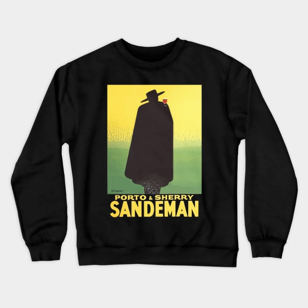 Sandeman, From Vintage Port & Sherry Advertisement Crewneck Sweatshirt by VintageArtwork